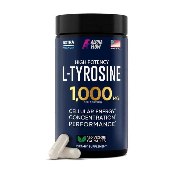 Alpha Flow High Potency L-Tyrosine 1000mg, 150 Capsules