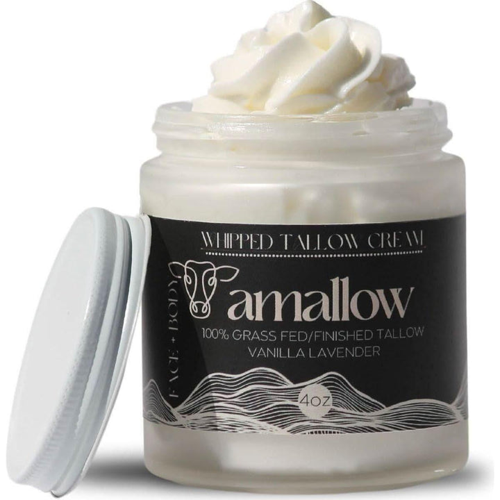 Amallow 100% Grass-Fed Beef Tallow - 120ml (Vanilla Lavender) | Deep Hydration & Skin Healing