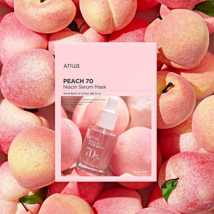 Anua Peach 70 Niacin Serum Mask Sheet (25g x 10) Brightening & Hydrating Glow Mask