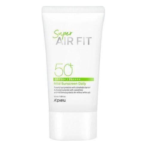 A'pieu Super Air Fit Mild Sunscreen Daily SPF50+ PA++++ 50ml | Transparent, Lightweight & Soothing Protection