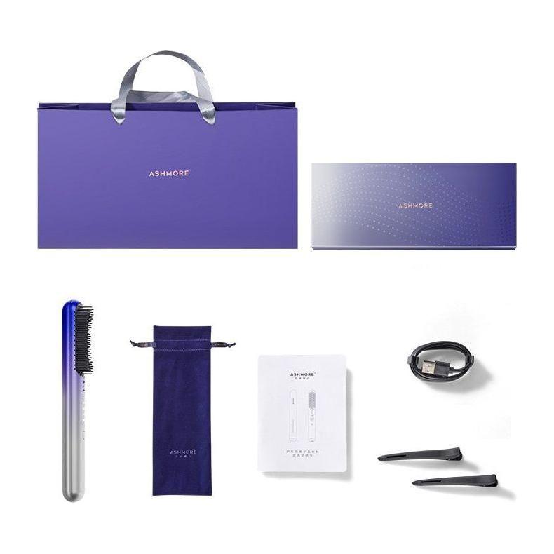 ASHMORE Platinum Negative Ion Hair Straightening Comb | 6-in-1 Volumising, Smoothing & Anti-Frizz Hair Tool