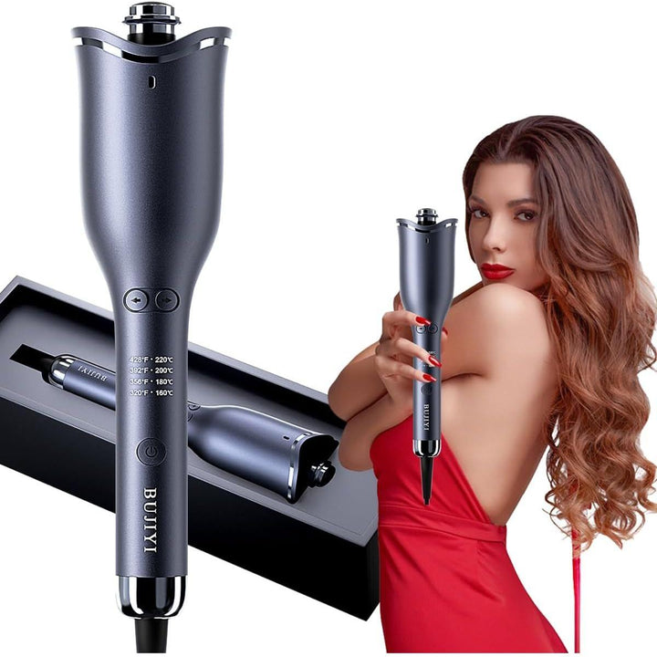 CkeyiN 22mm Automatic Curling Iron Wand with Big Rotating Barrel | Salon-Quality Curls Made Effortless