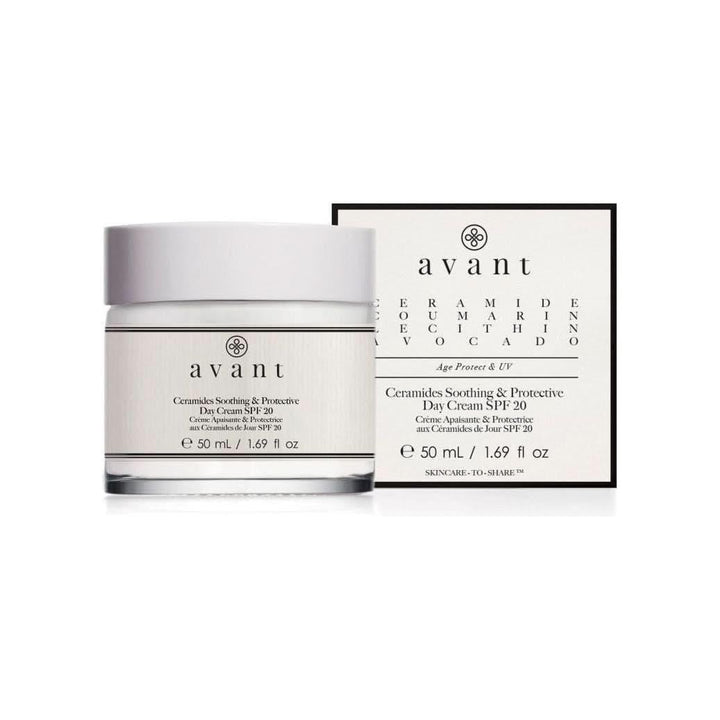 Avant Skincare Ceramides Soothing & Protective Day Cream SPF 20 50ml A Multi-Tasking Moisturiser for Daily Hydration, Barrier Repair & Sun Protection