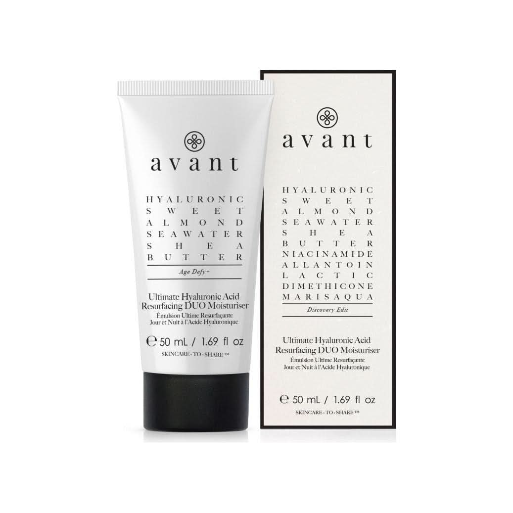 Avant Skincare Ultimate Hyaluronic Acid Resurfacing Duo Moisturiser 50ml | A Hydrating, Smoothing & Renewing Cream for Day & Night Avant Skincare