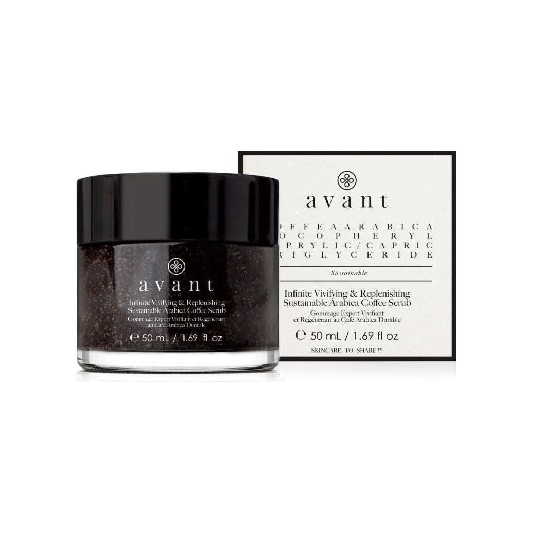 Avant Skincare Infinite Vivifying & Replenishing Sustainable Arabica Coffee Scrub 50ml | Energising & Hydrating Face Scrub Avant Skincare