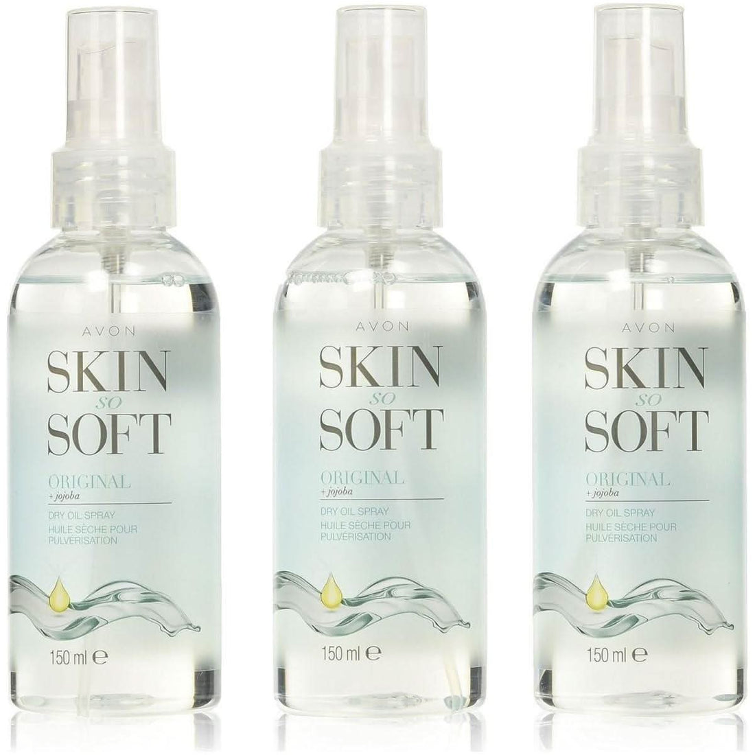 Avon Skin So Soft Original Dry Oil Body Spray with Jojoba 150ml | (Pack of 3) Hydrate, glow, and indulge—anytime, anywhere!