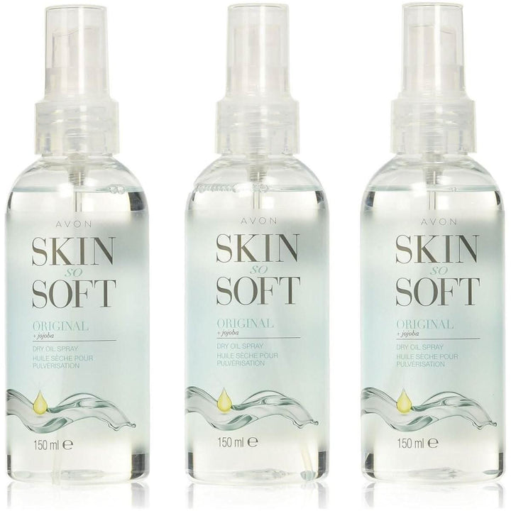 Avon Skin So Soft Original Dry Oil Body Spray with Jojoba 150ml | (Pack of 3) Hydrate, glow, and indulge—anytime, anywhere!