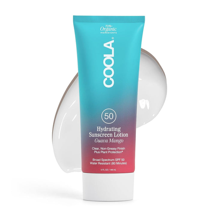 COOLA Hydrating Sunscreen Lotion SPF 50 Guava Mango 148ml | Organic, Reef-Friendly Body Protection with Antioxidants
