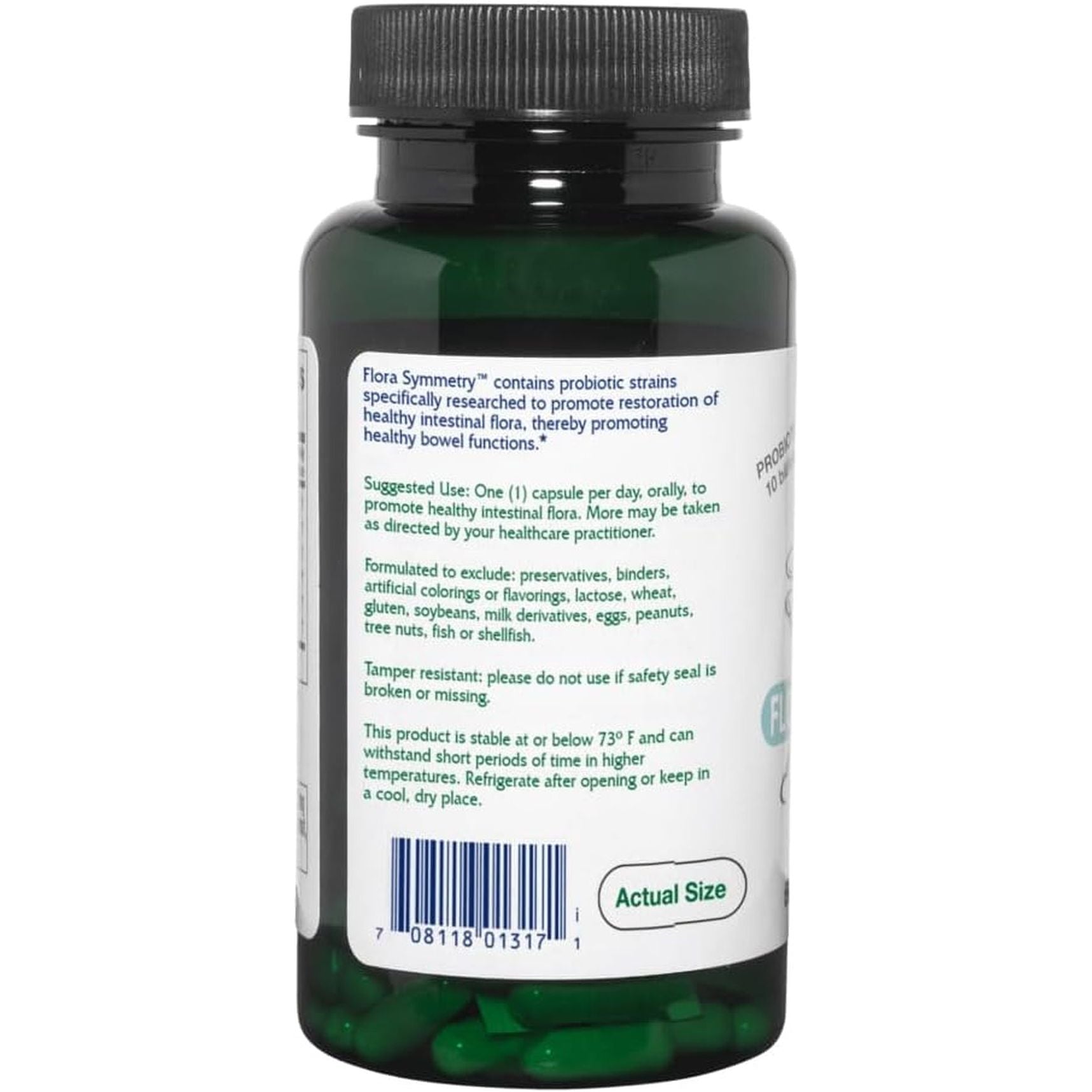 Vitanica Flora Symmetry 60 Capsules | Multi-Species Probiotic for Digestive & Gut Health