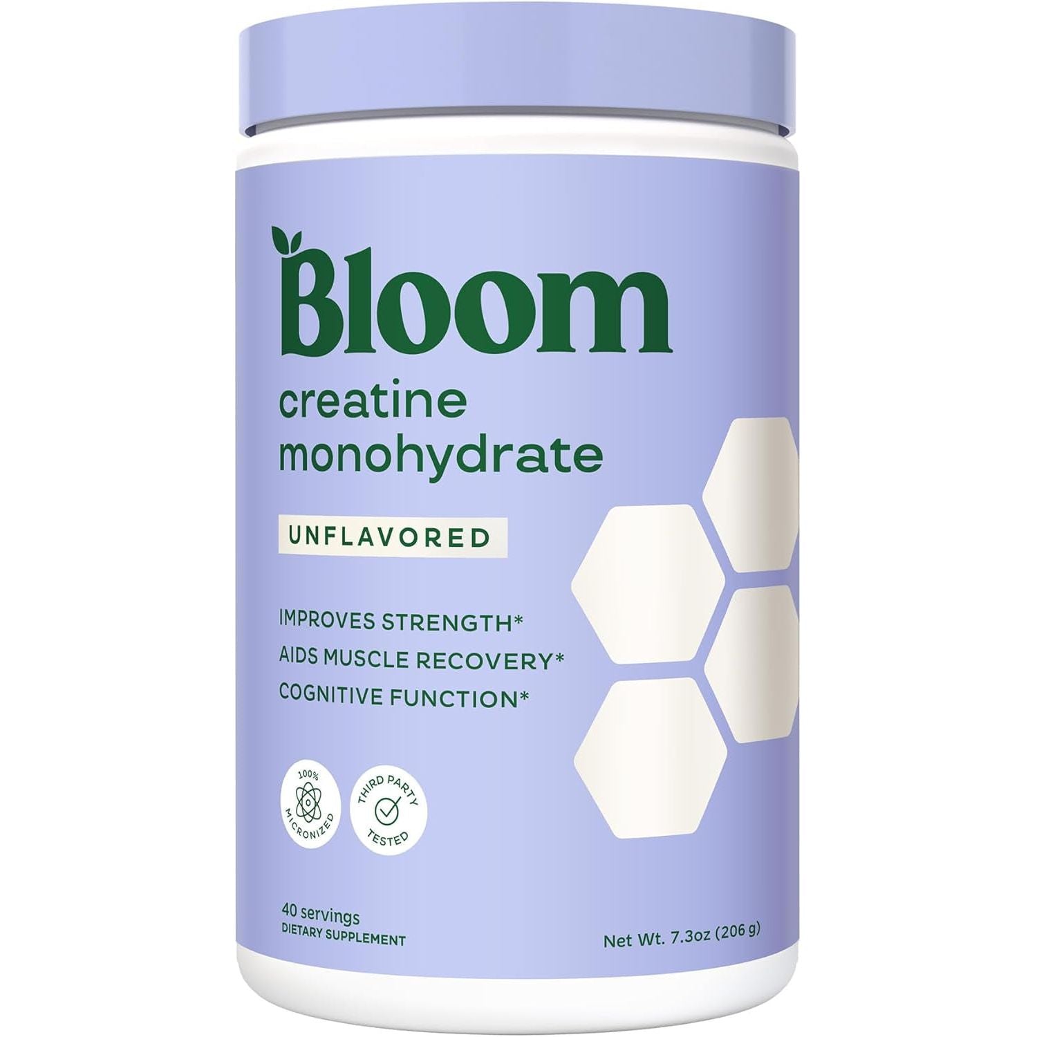 Bloom Nutrition Creatine Monohydrate 206g | 40 Servings – Women-Focused Strength + Cognitive Support