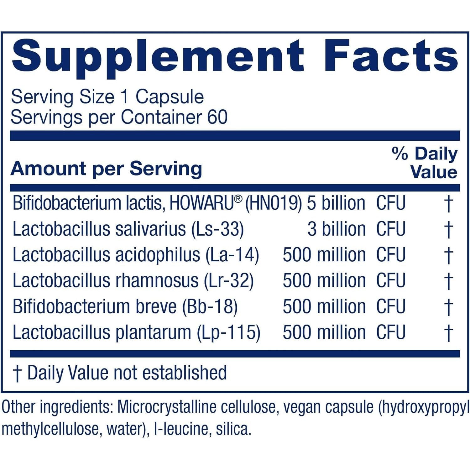 Vitanica Flora Symmetry 60 Capsules | Multi-Species Probiotic for Digestive & Gut Health