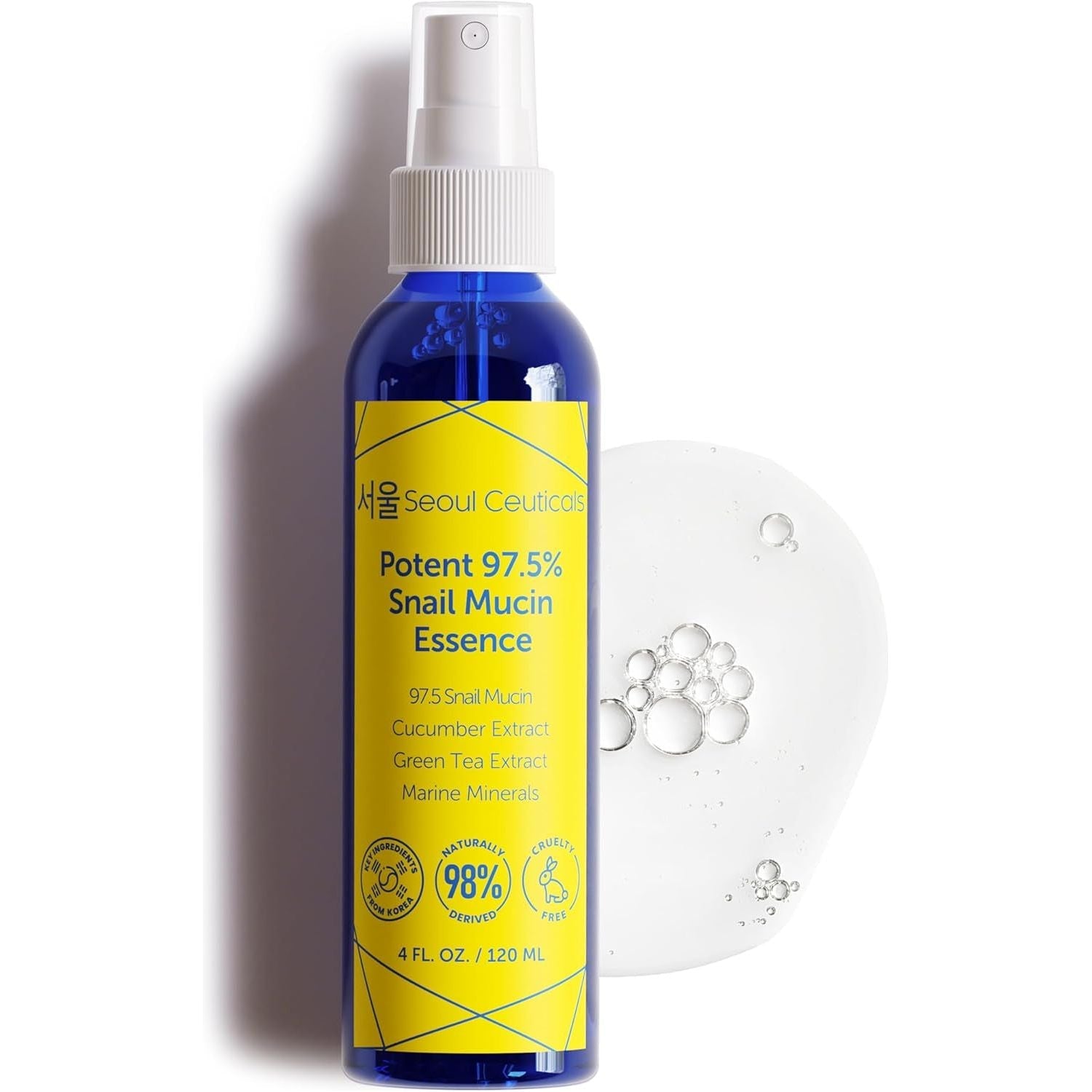 SeoulCeuticals Potent 97.5% Snail Mucin Essence 120ml | Hydrating & Anti-Aging K-Beauty Mist