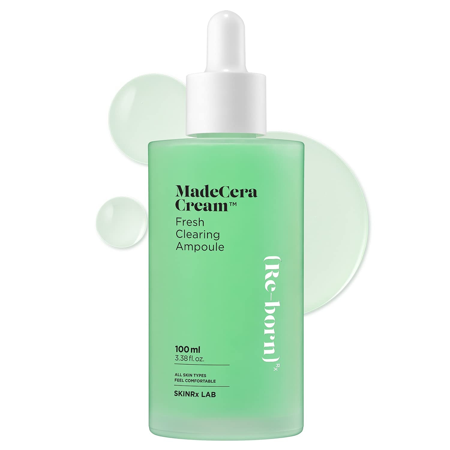 BEISIKS SKINRxLAB MadeCera Cream Fresh Clearing Ampoule – 100ml | Calming & Hydrating Vegan Ampoule for Sensitive, Oily & Acne-Prone Skin