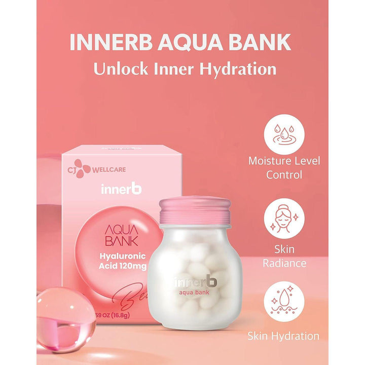CJ Wellcare Innerb Aqua Bank - 56 Capsules | Deep Hydration & Skin Moisture Retention