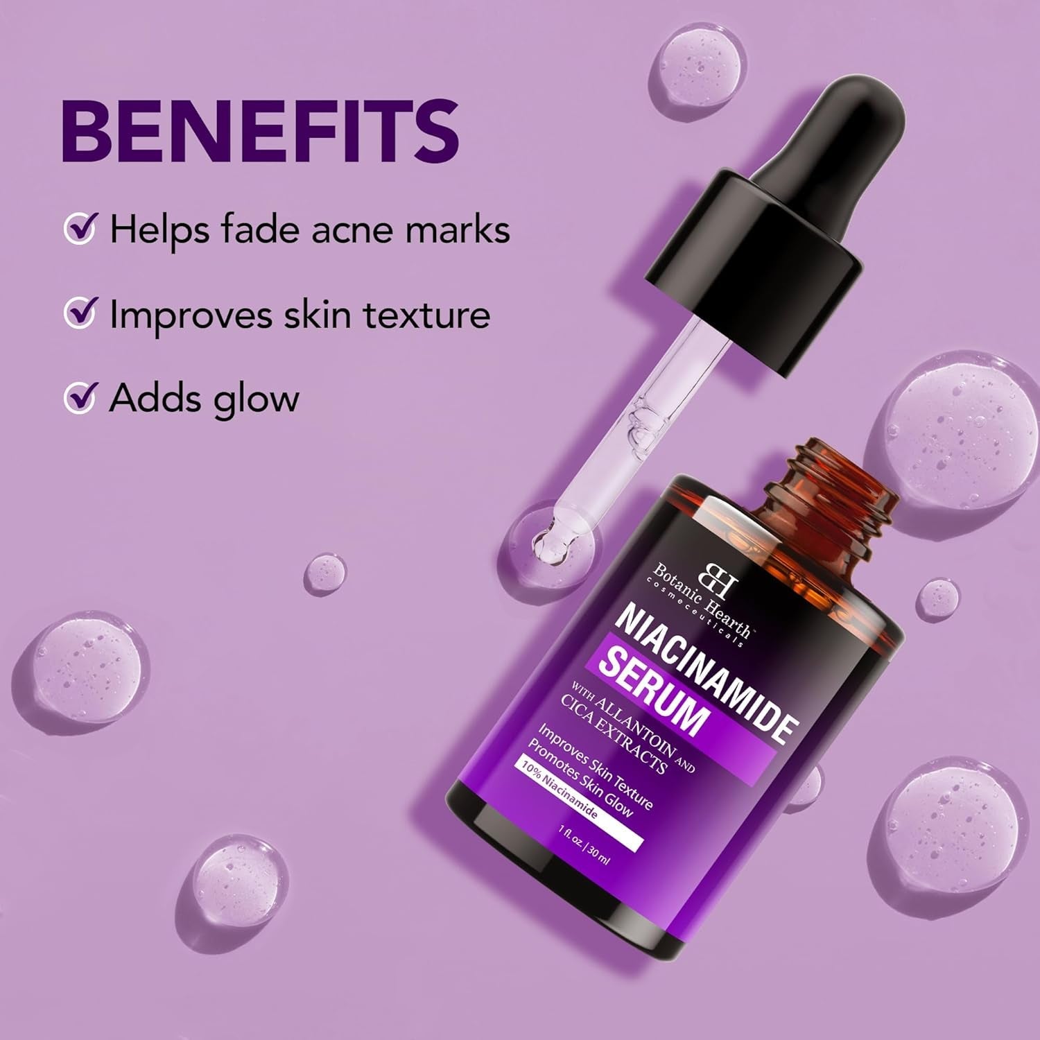 Botanic Hearth Niacinamide Serum 30ml | Pore-Refining, Brightening Serum for Glowing, Even Skin