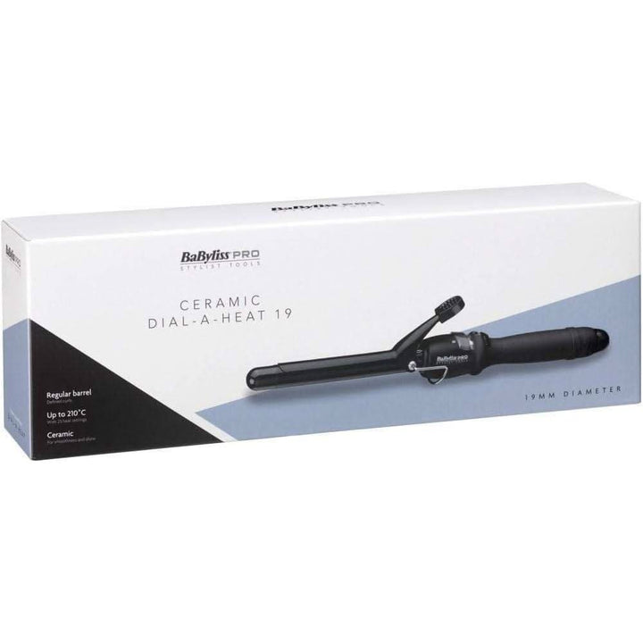 BaByliss PRO Ceramic Dial-a-Heat Tongs 19mm | Smooth, Defined Curls with Adjustable Heat Create perfectly defined curls with the BaByliss PRO Ceramic Dial-a-Heat Tongs