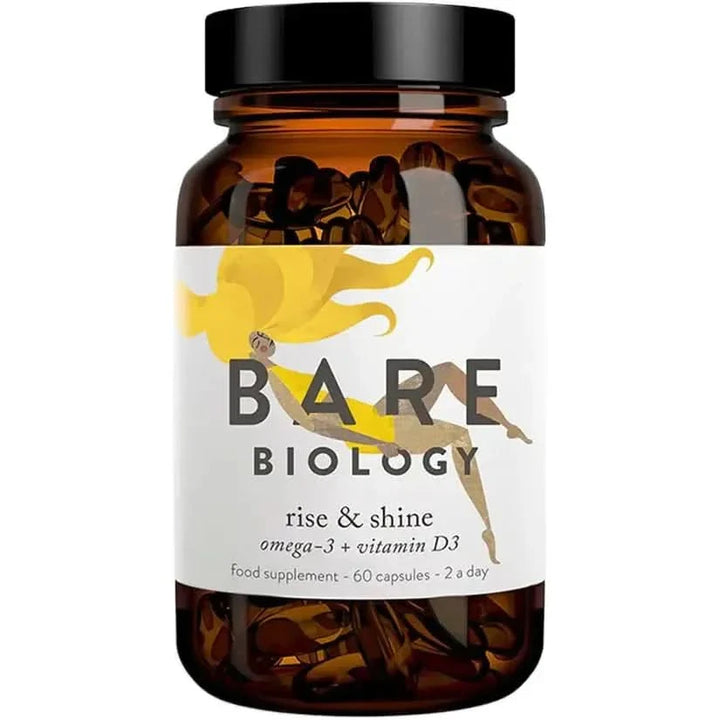 Bare Biology Rise & Shine Omega-3 + Vitamin D3 60 Capsules | Heart, Brain & Immune Support