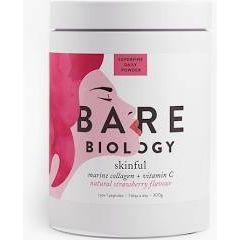 Bare Biology Skinful Marine Collagen Plus Vitamin C Strawberry Flavour (300g) | Sustainably Sourced Hydrolysed Collagen for Radiant Skin & Joint Support