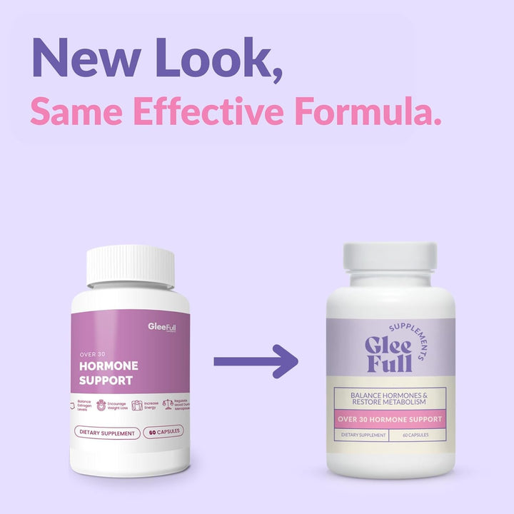 GleeFull Over 30 Hormone Support 60 Capsules | Natural Menopause & Hormonal Balance Support with Maca Root & Ashwagandha