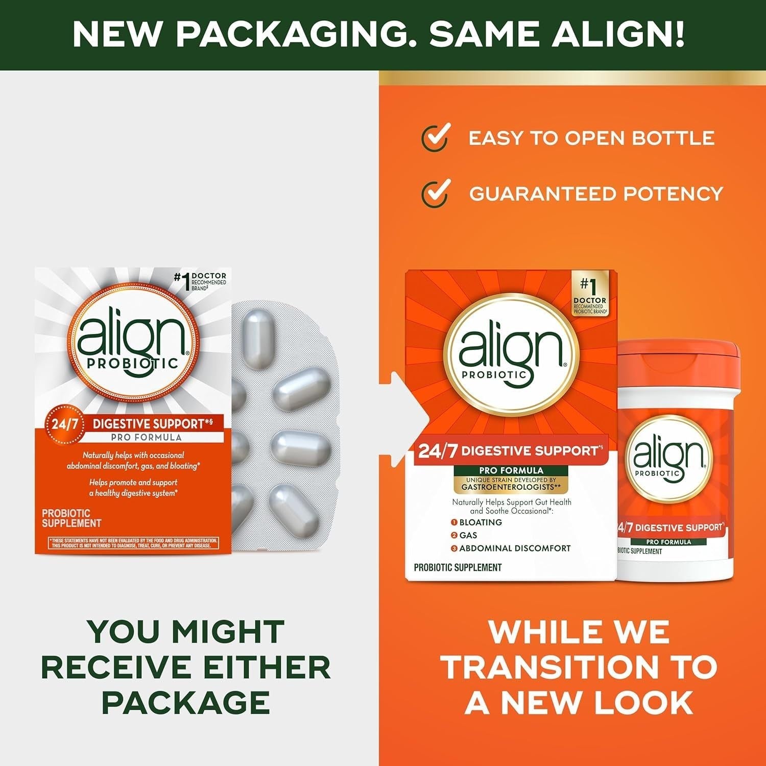 Align Probiotic 24/7 Digestive Support - 30 Capsules | Doctor-Recommended for Gut Health