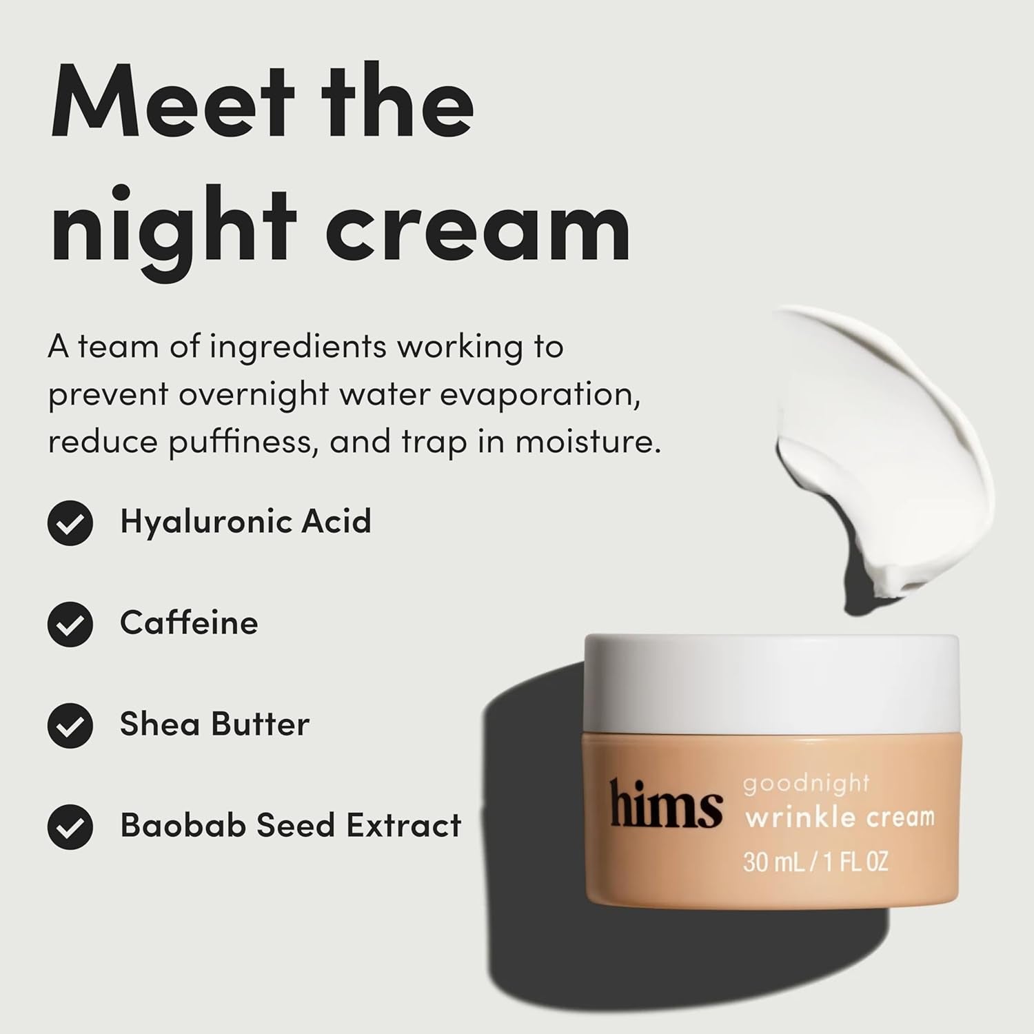 Hims Everyday Moisturizer &amp; Goodnight Wrinkle Cream Bundle& 2 x 30 ml | Hydration & Anti-Ageing Duo for Men