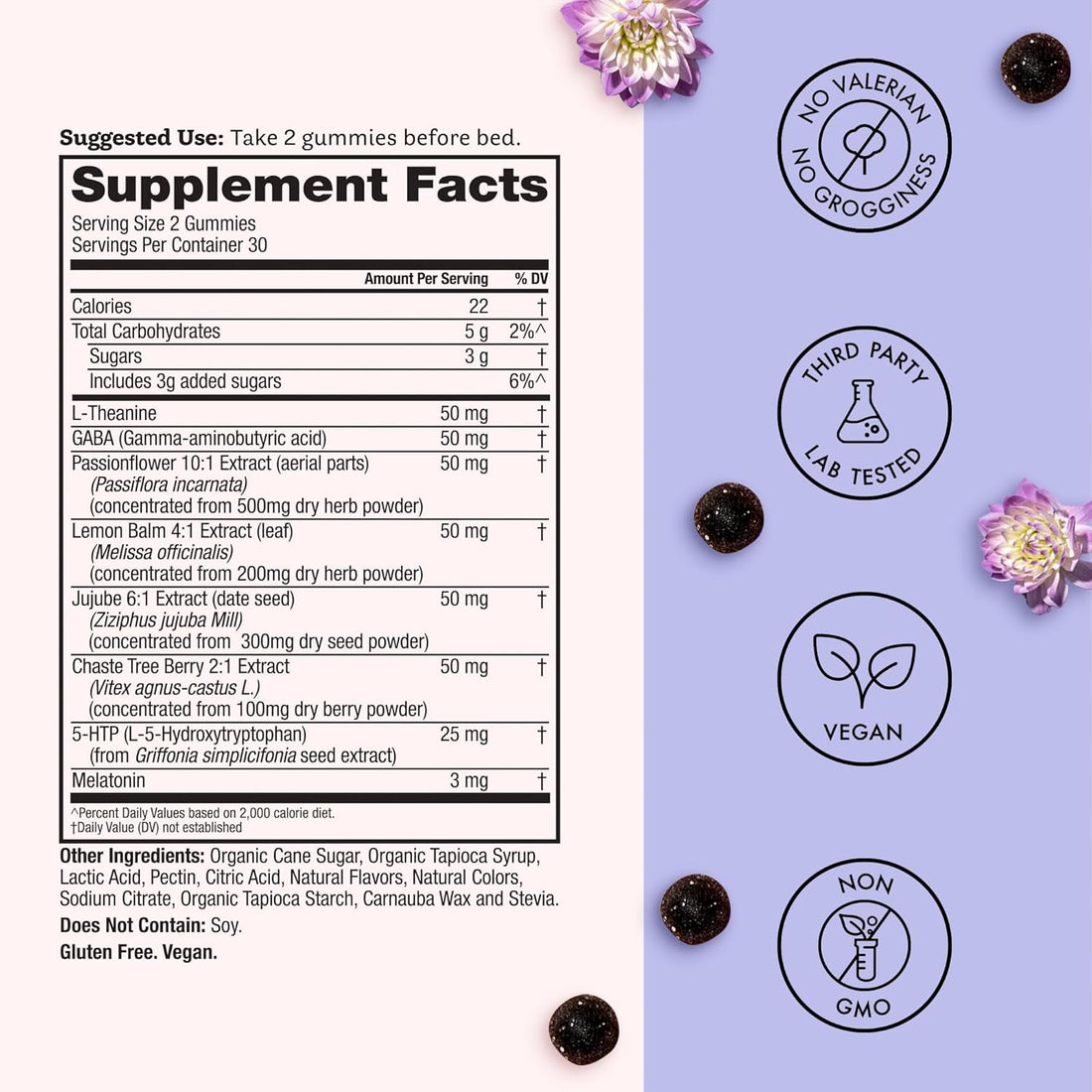 Winged Wellness Sleepyhead Calming Sleep Gummies for Women Blueberry Lavender 60 Gummies | Natural Melatonin & Herbal Support