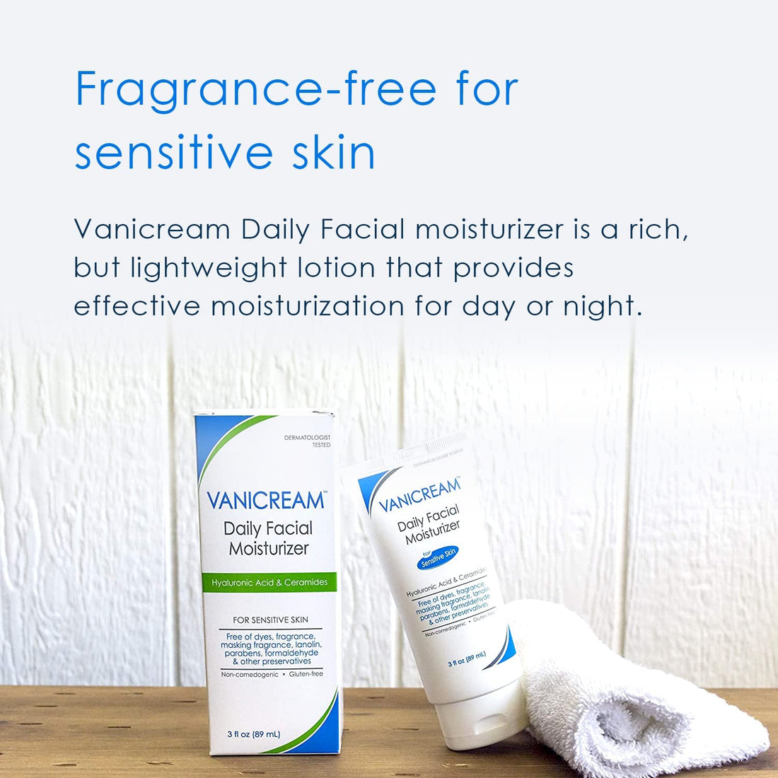 Vanicream Daily Facial Moisturizer 89ml | Lightweight Hydration for Sensitive Skin with Ceramides & Hyaluronic Acid
