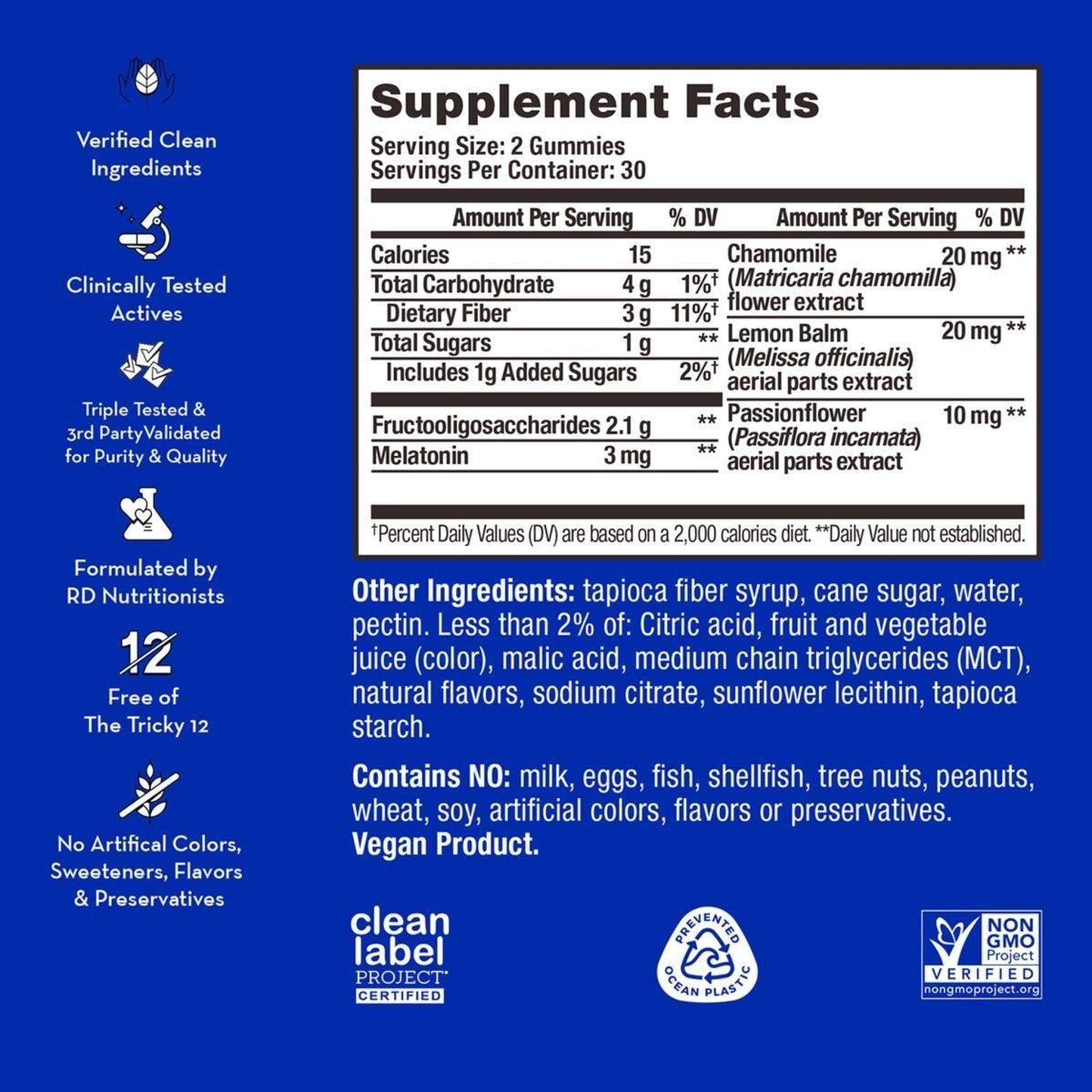 HUM Beauty zZzz Gummies 60 Capsules | Natural Sleep Support with Melatonin, Vitamin B6 & Soothing Botanicals