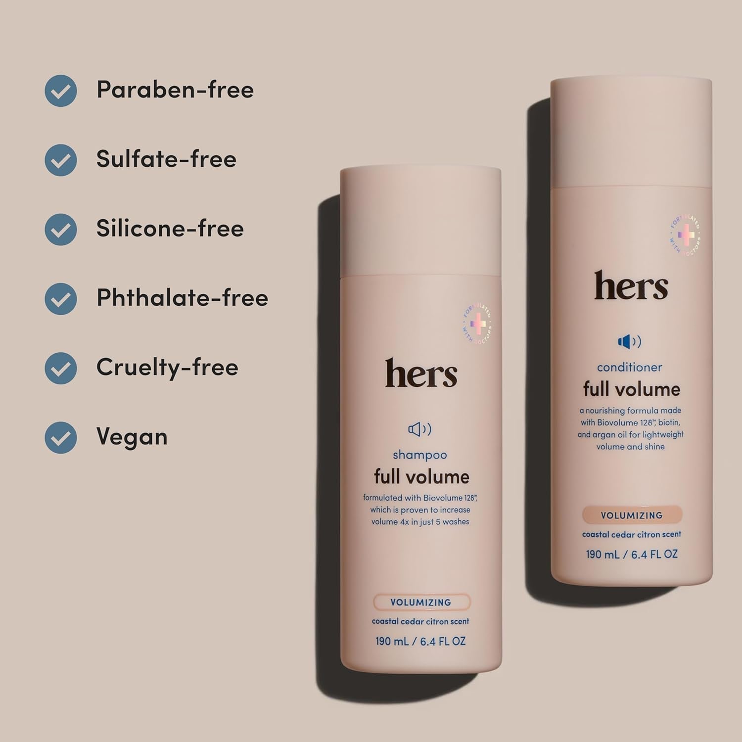 Hers Full Volume Duo | Volumizing Shampoo & Conditioner for Fine & Thinning Hair