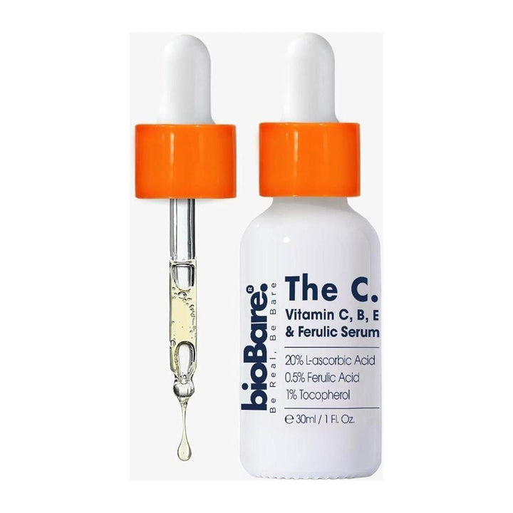 BioBare Vitamin C, B, E & Ferulic Serum 30ml | Antioxidant Brightening & Firming Serum BioBare