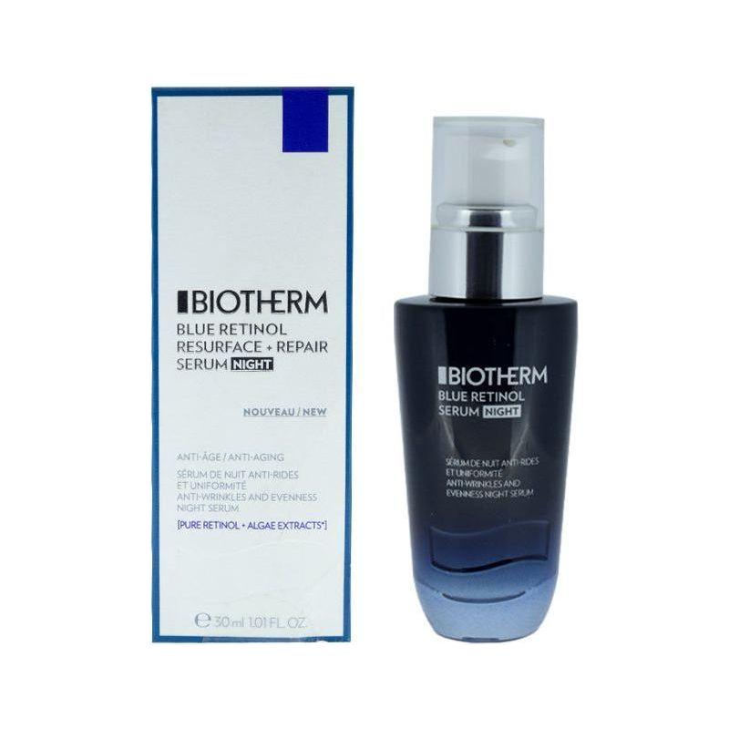 Biotherm Blue Therapy Blue Retinol Resurface + Repair Serum Night 30ml | Gentle Overnight Retinol Treatment for Smoother, Youthful Skin