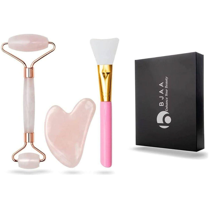 BJAA Jade Roller & Gua Sha Set 3-in-1 Facial Massage Tools Your at-home spa ritual for sculpted, glowing skin!