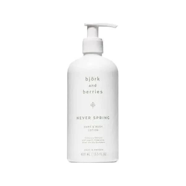 BJÖRK & BERRIES Never Spring Hand & Body Lotion | Nordic Botanical Hydration with Fresh Spring Scent