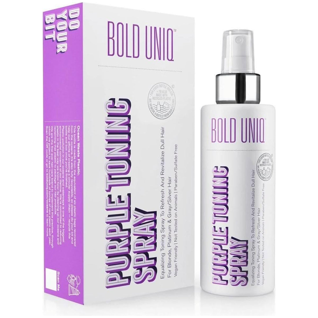 Bold UNIQ Purple Toning Spray 175ml | Targeted Toning for Blonde Platinum & Gray/Silver Hair
