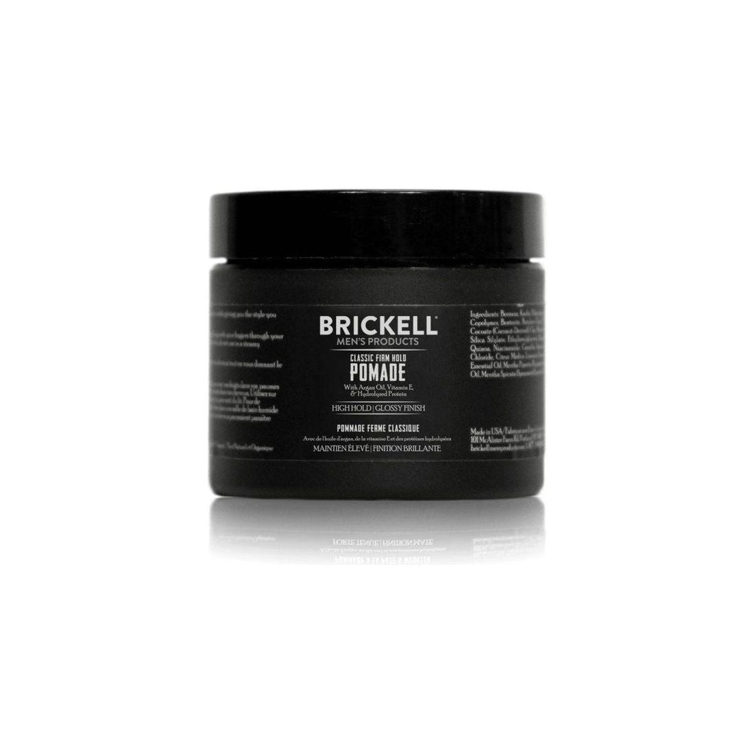 Brickell Classic Firm Hold Pomade 59ml | Strong Hold & High Shine for a Sleek Look Brickell