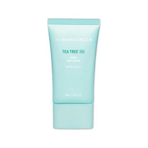 BRINGGREEN Tea Tree Cica Fresh Sun Cream SPF50+ PA++++ | Lightweight, Soothing & Non-Greasy