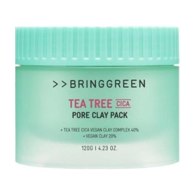 BRINGGREEN Tea Tree Cica Pore Clay Pack – Soothing Pore Refining Mask for Sensitive Skin BRINGGREEN