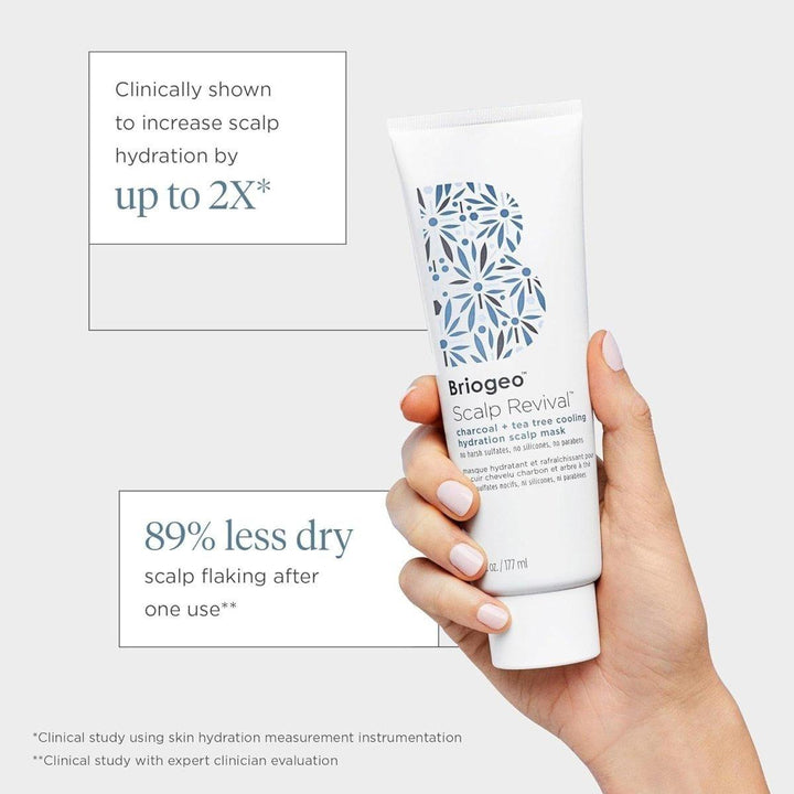 Briogeo Scalp Revival Charcoal + Tea Tree Cooling Hydration Scalp Mask 177ml | Soothing Hydration for Dry, Itchy Scalps