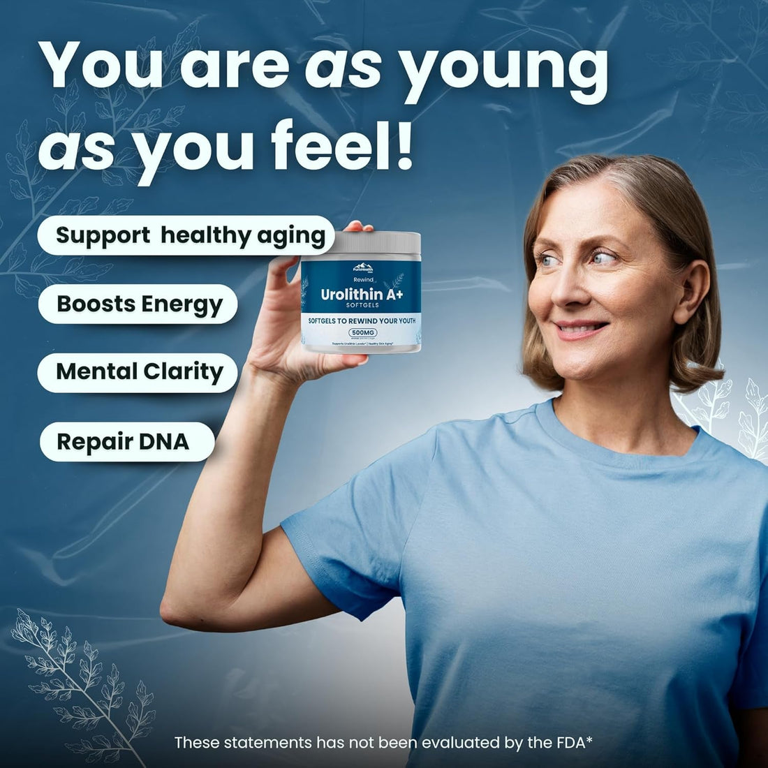 PURE HEALTH MAX Rewind With Urolithin A+ – 60 Softgels | Cellular Renewal & Anti-Aging Energy Booster