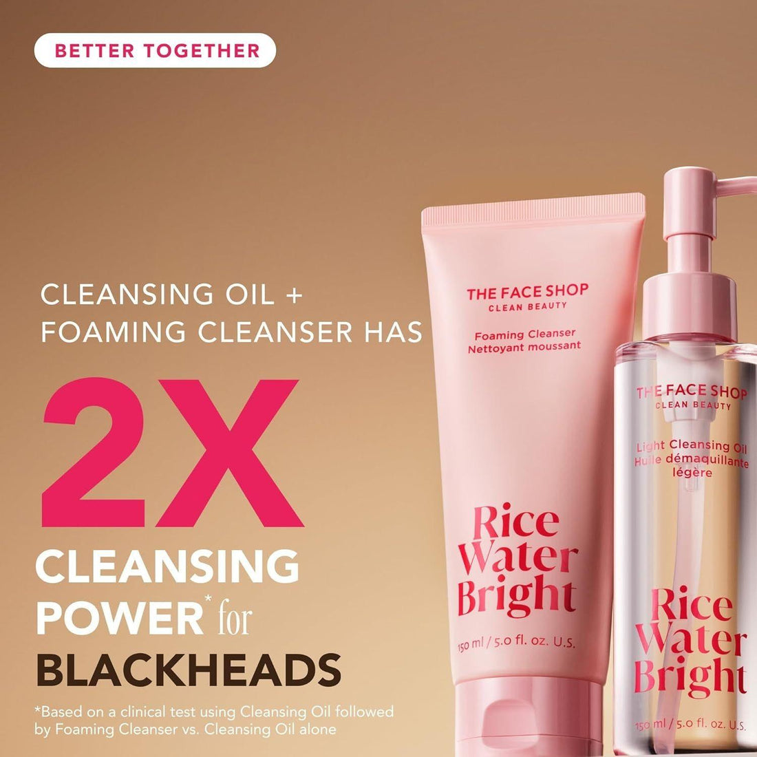 The Face Shop Rice Water Bright Duo Set | Gentle & Brightening Double Cleansing