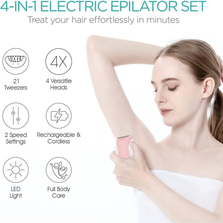 4-In-1 Epilator for Women, Rechargeable & Cordless