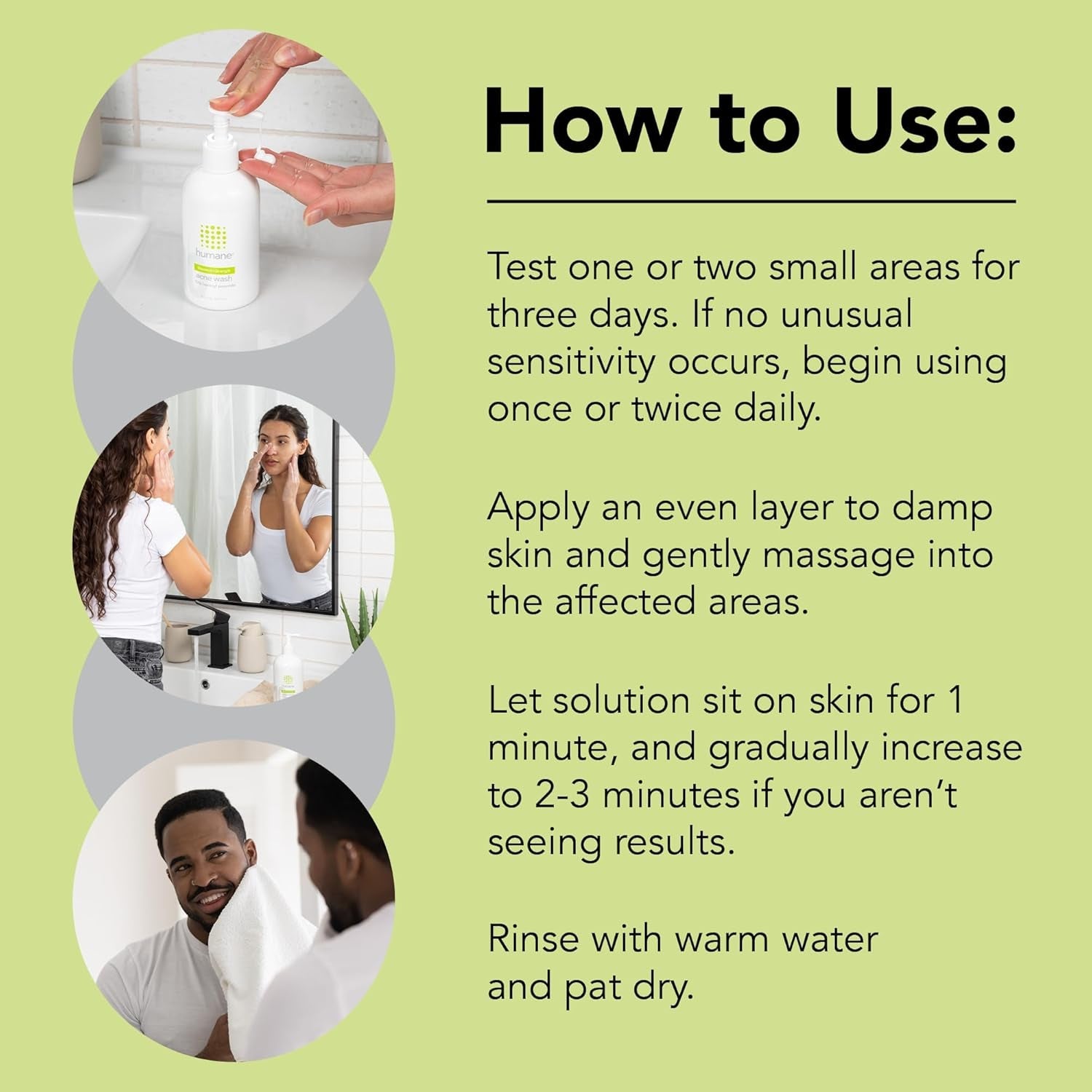 Humane Maximum-Strength Acne Wash 237ml | 10% Benzoyl Peroxide Face & Body Cleanser for Stubborn Acne