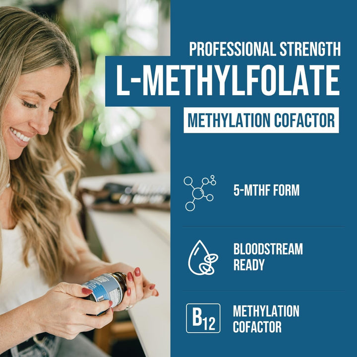 Triquetra Health L-MethylFolate 5-MTHF Plus Methyl B12 – 60 Capsules | Bioactive B9 & B12 for Methylation, Mood & Energy