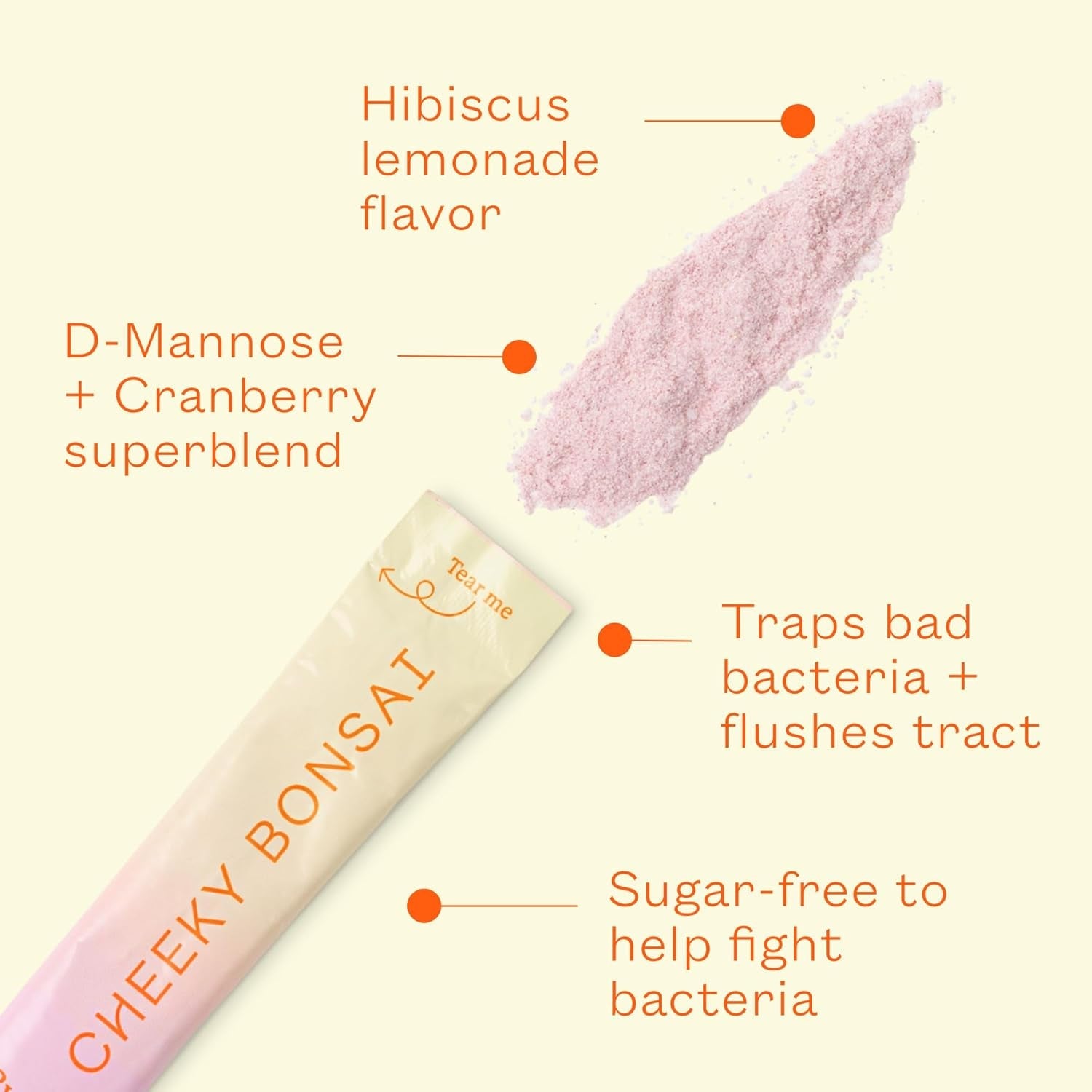 Cheeky Bonsai Bye Bye UTI 10 Hibiscus Lemonade Drink Mix Packets