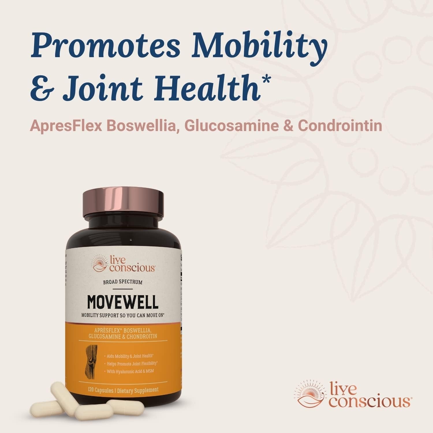 Live Conscious MoveWell 120 Capsules | Joint Mobility, Flexibility & Comfort Support