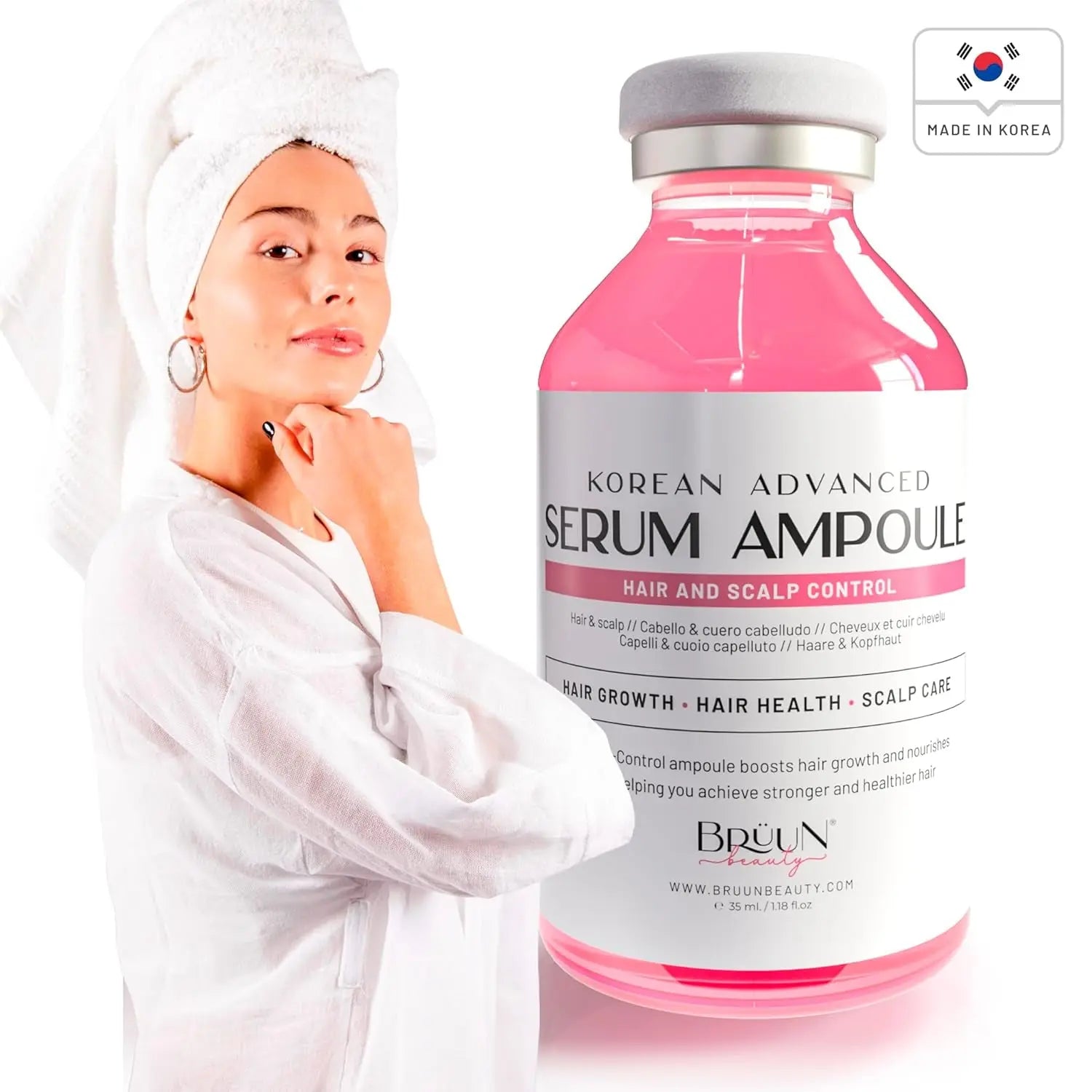 BRÜUN Korean Advanced Serum Ampoule Hair and Scalp Control – 35ml | Strengthens Roots, Stimulates Growth & Soothes Scalp