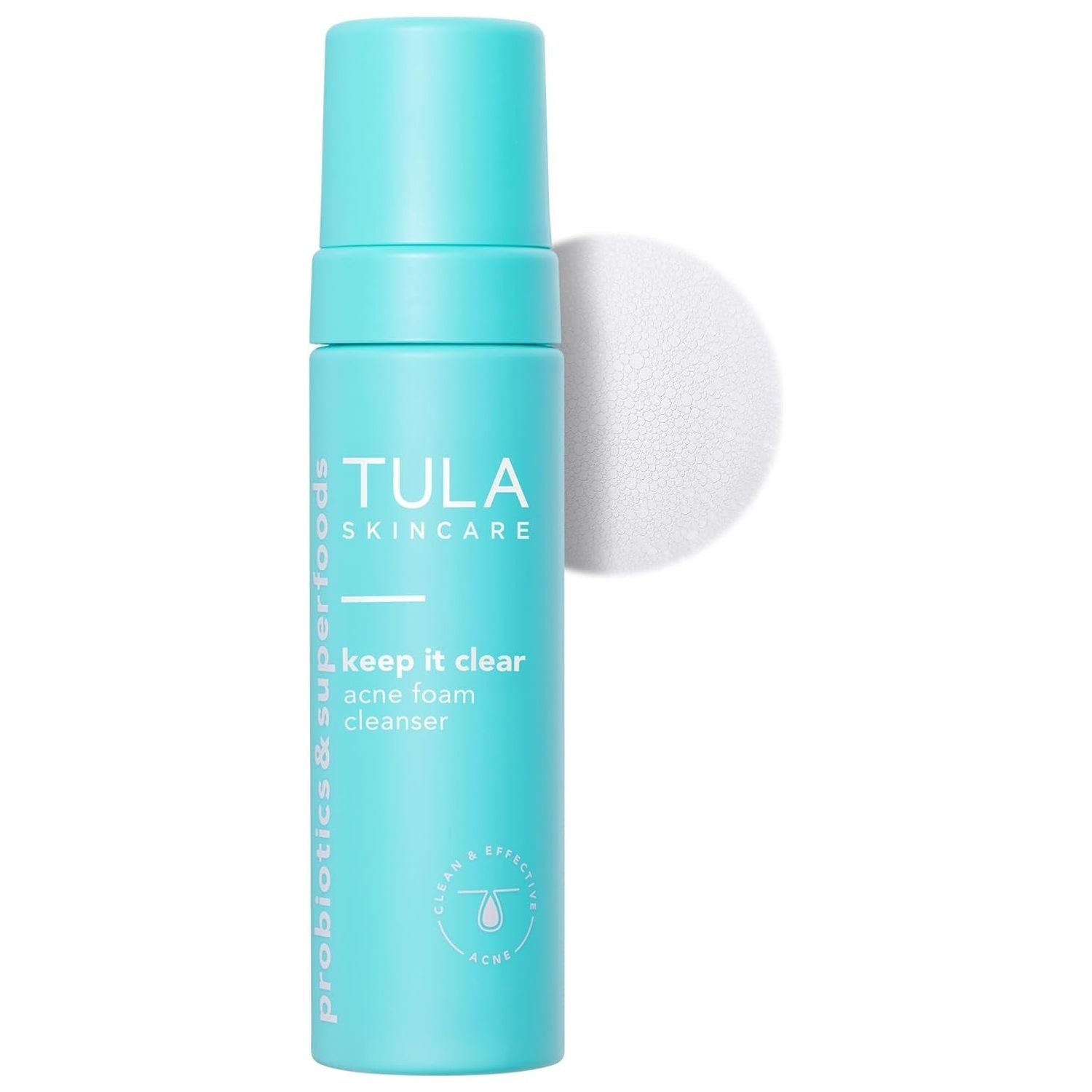 TULA SKINCARE Keep It Clear Acne Foam Cleanser - 186ml | Gentle, Effective Acne Treatment