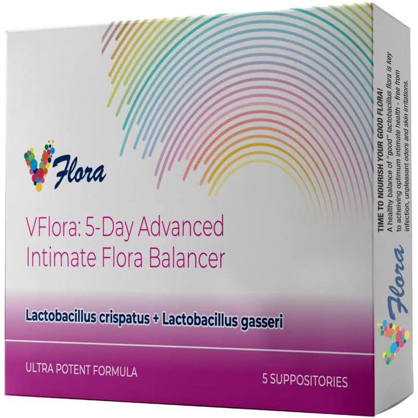 VagiBiom VFlora: 5-Day Advance Intimate Flora Balancer - 5 Suppositories | pH Balance & Vaginal Health Support