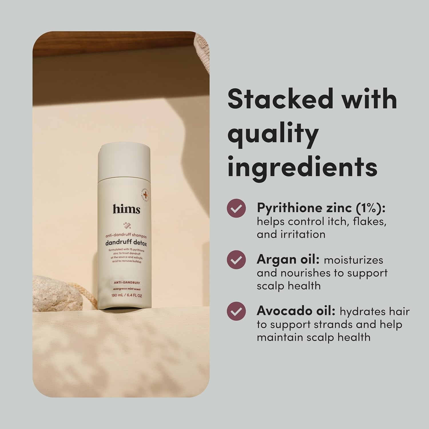 Hims Dandruff Detox Anti-Dandruff Shampoo  190ml (2 Pack) | Pyrithione Zinc & Argan Oil for Flake-Free, Healthy Hair