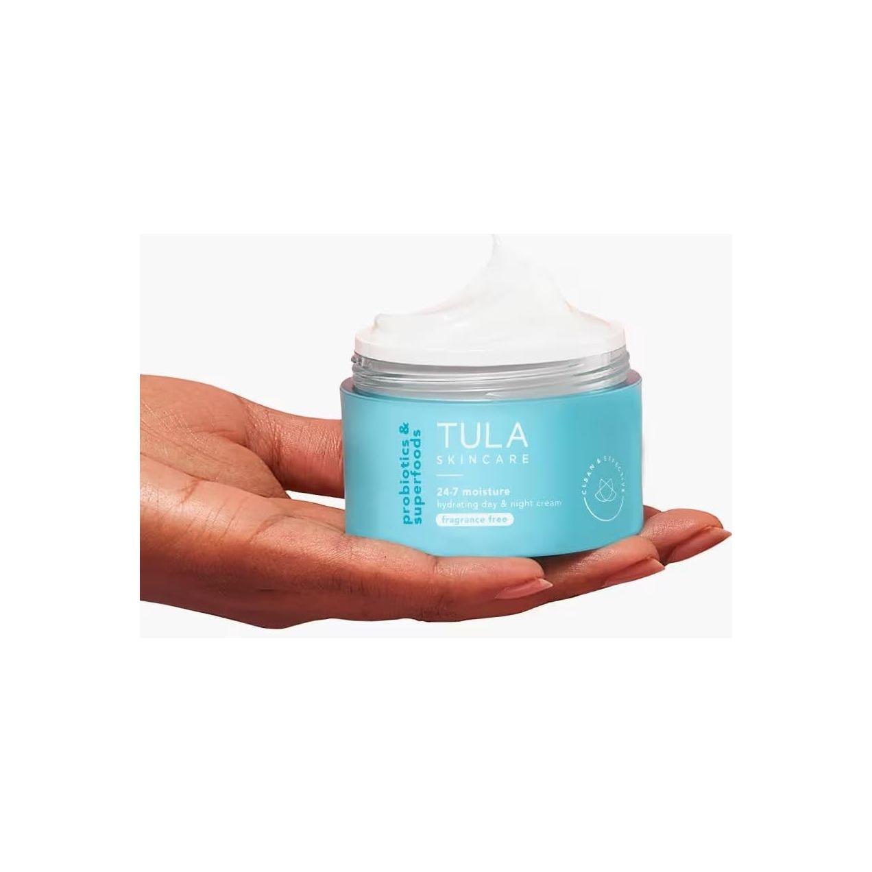 TULA SKINCARE 24-7 Moisture Hydrating Day & Night Cream (Fragrance Free) - 43g | All-Day Hydration for Healthy, Radiant Skin